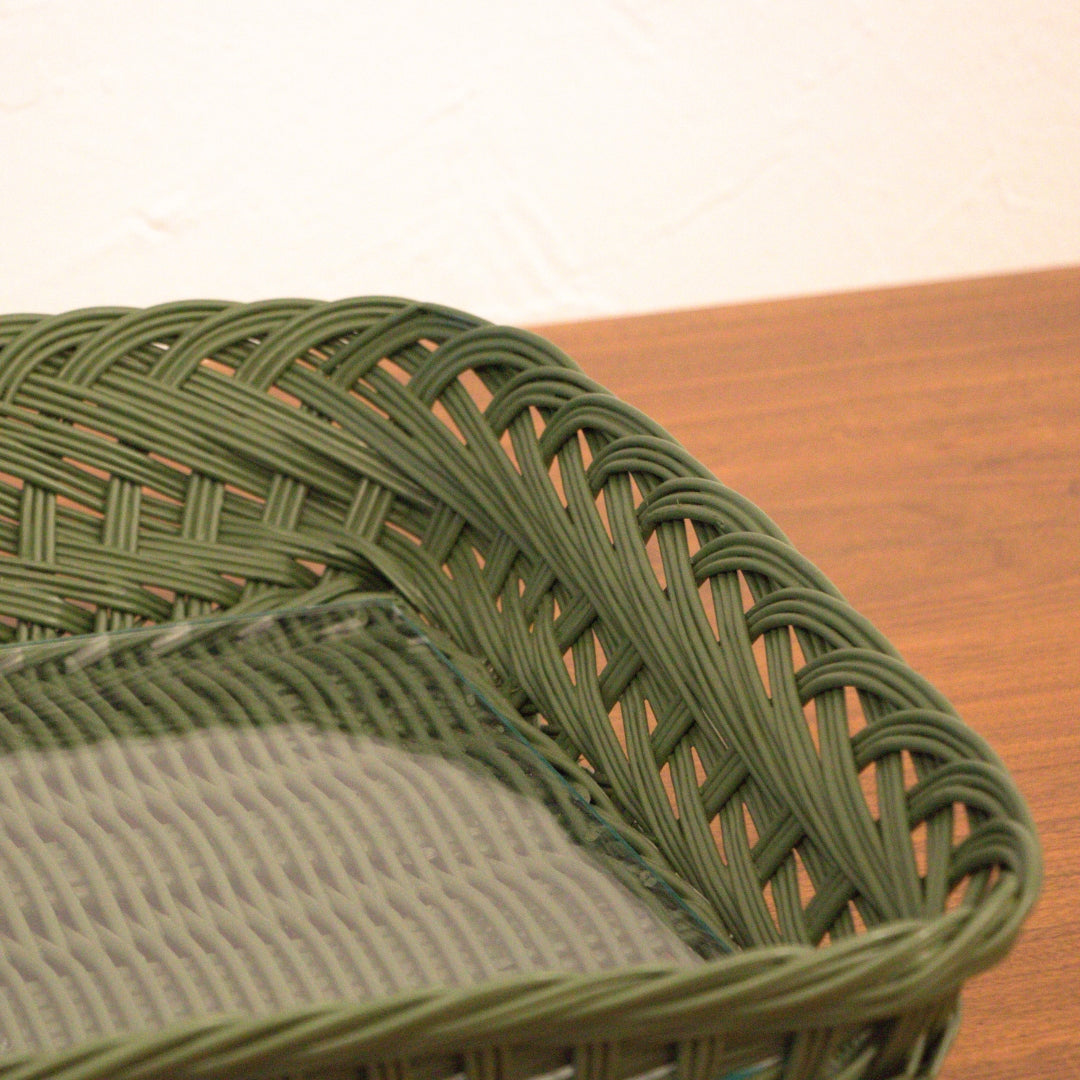 Handmade Green Wicker Tray