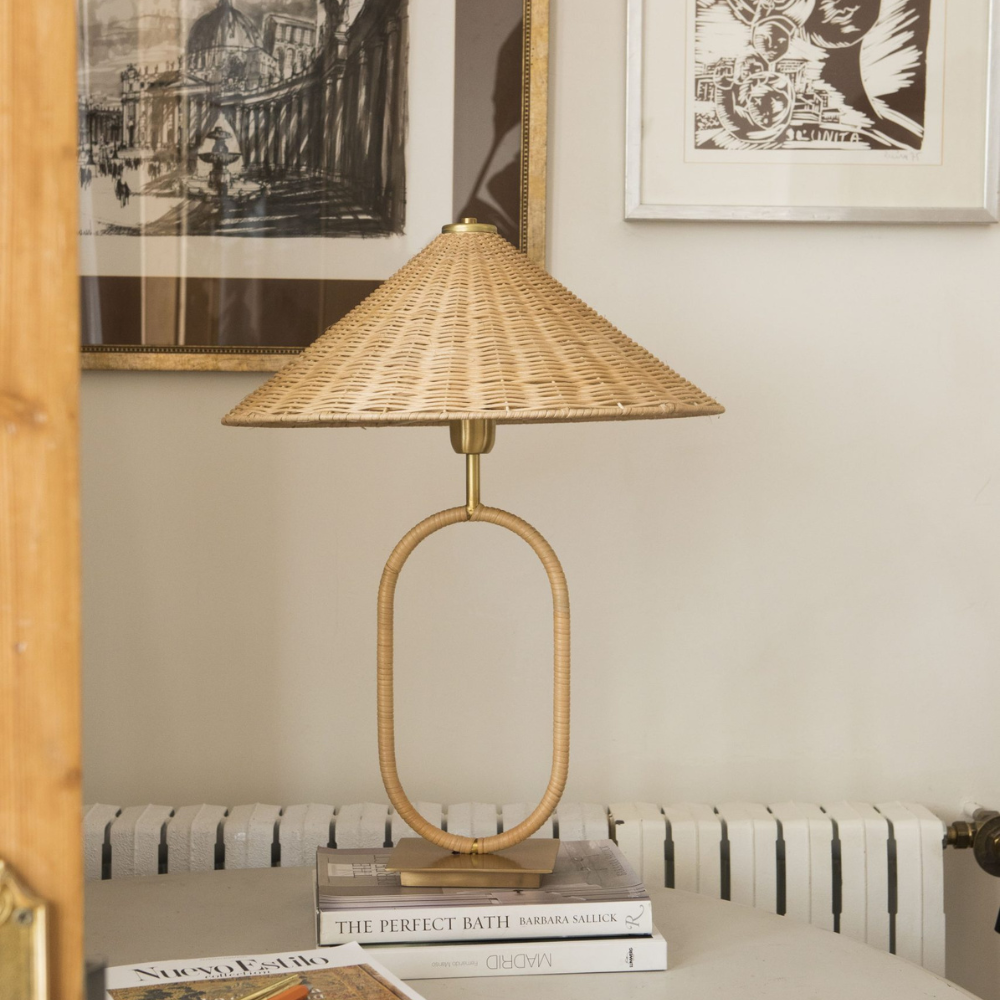 Lámpara de Mesa Shire de Ratán Natural