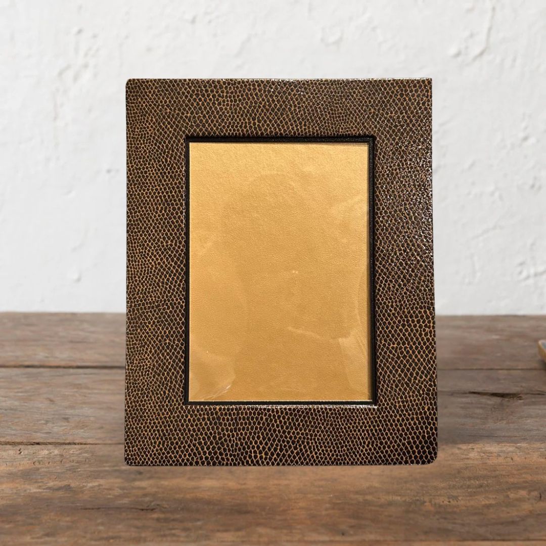 Large Brown Snakeskin Photo Frame