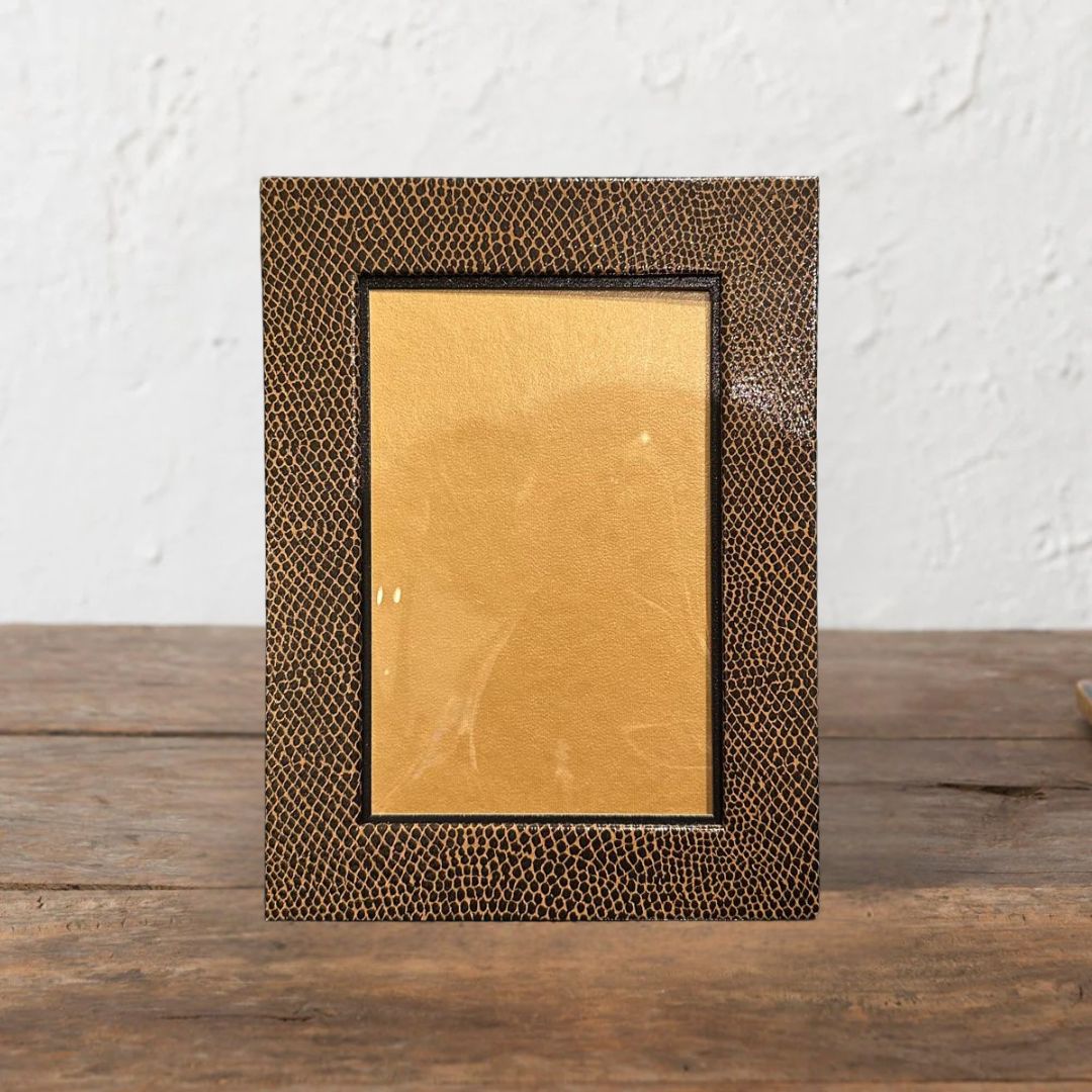 Small Brown Snakeskin Photo Frame