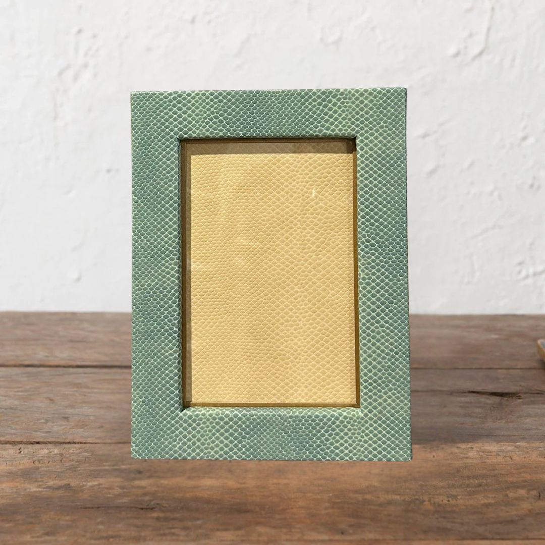 Small Blue Snakeskin Photo Frame