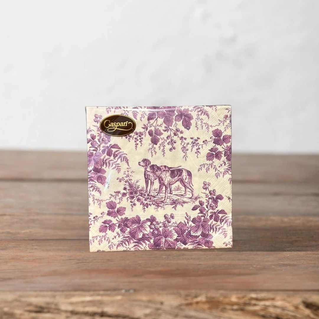Aubergine Hunting Paper Cocktail Napkins