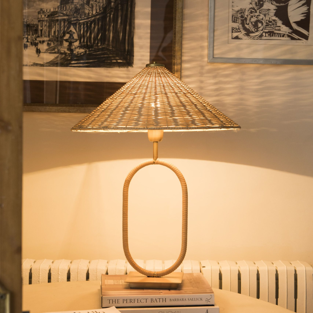 Lámpara de Mesa Shire de Ratán Natural