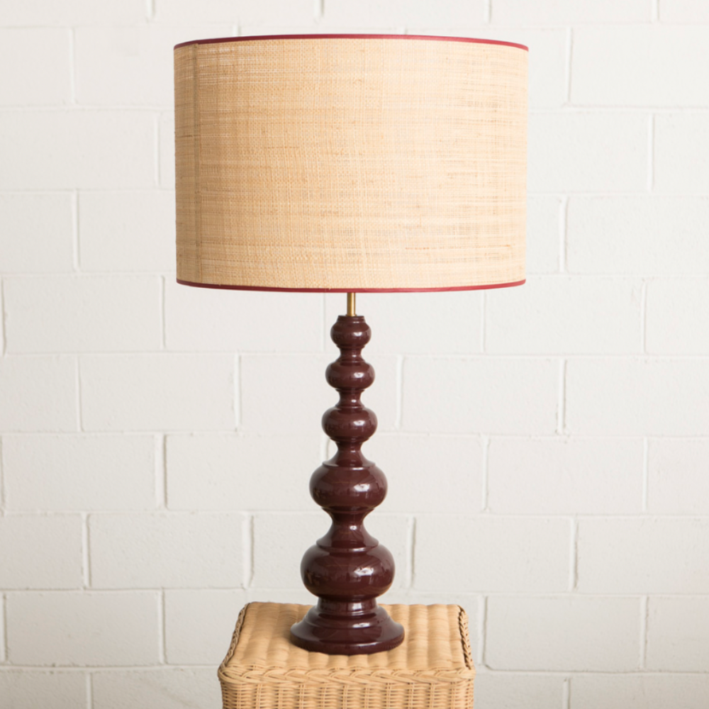 Lámpara de Mesa de Madera Tucana Vino