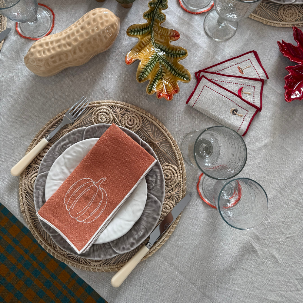 Set 2 Servilletas de Lino - Calabaza