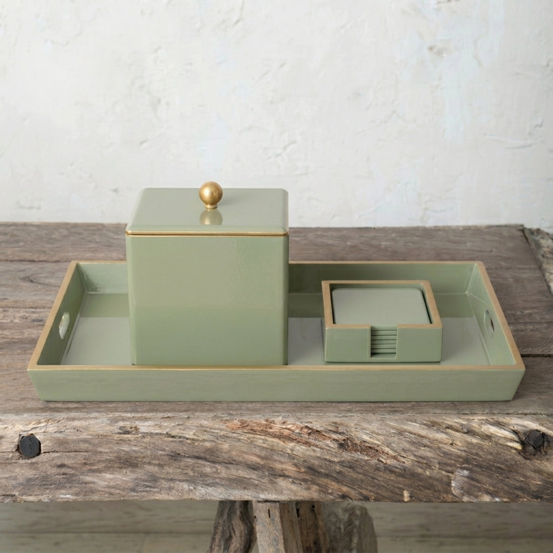 Lacquered Set - Olive Green