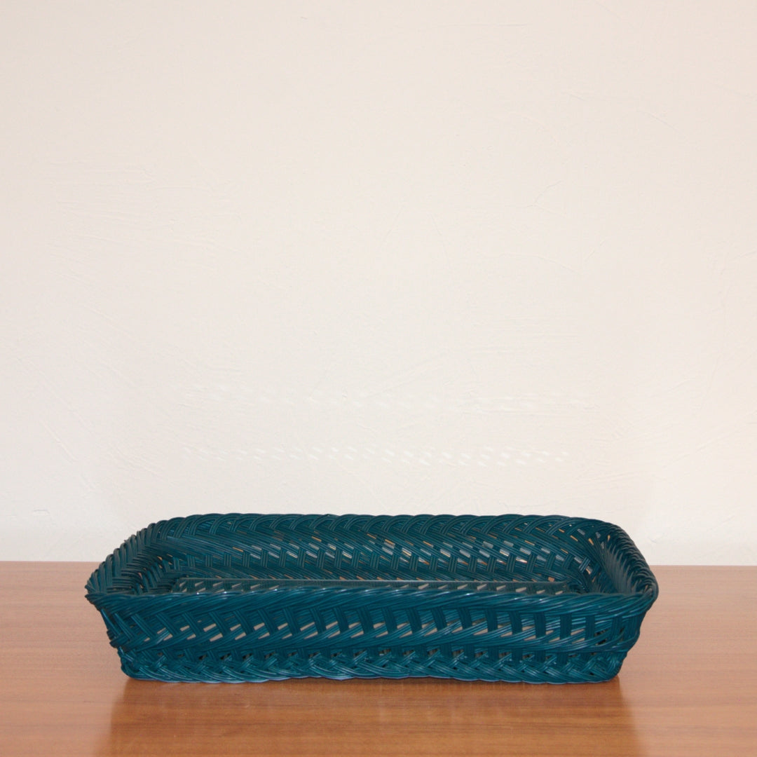 Handmade Blue Wicker Tray