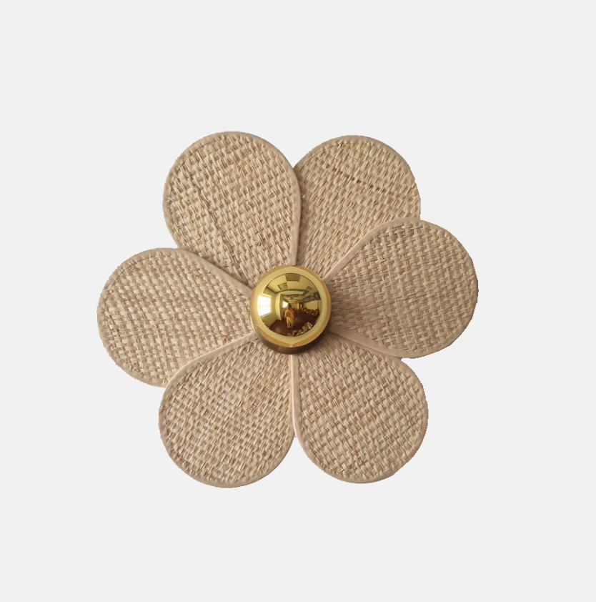 Aplique Flor Rafia 30cm