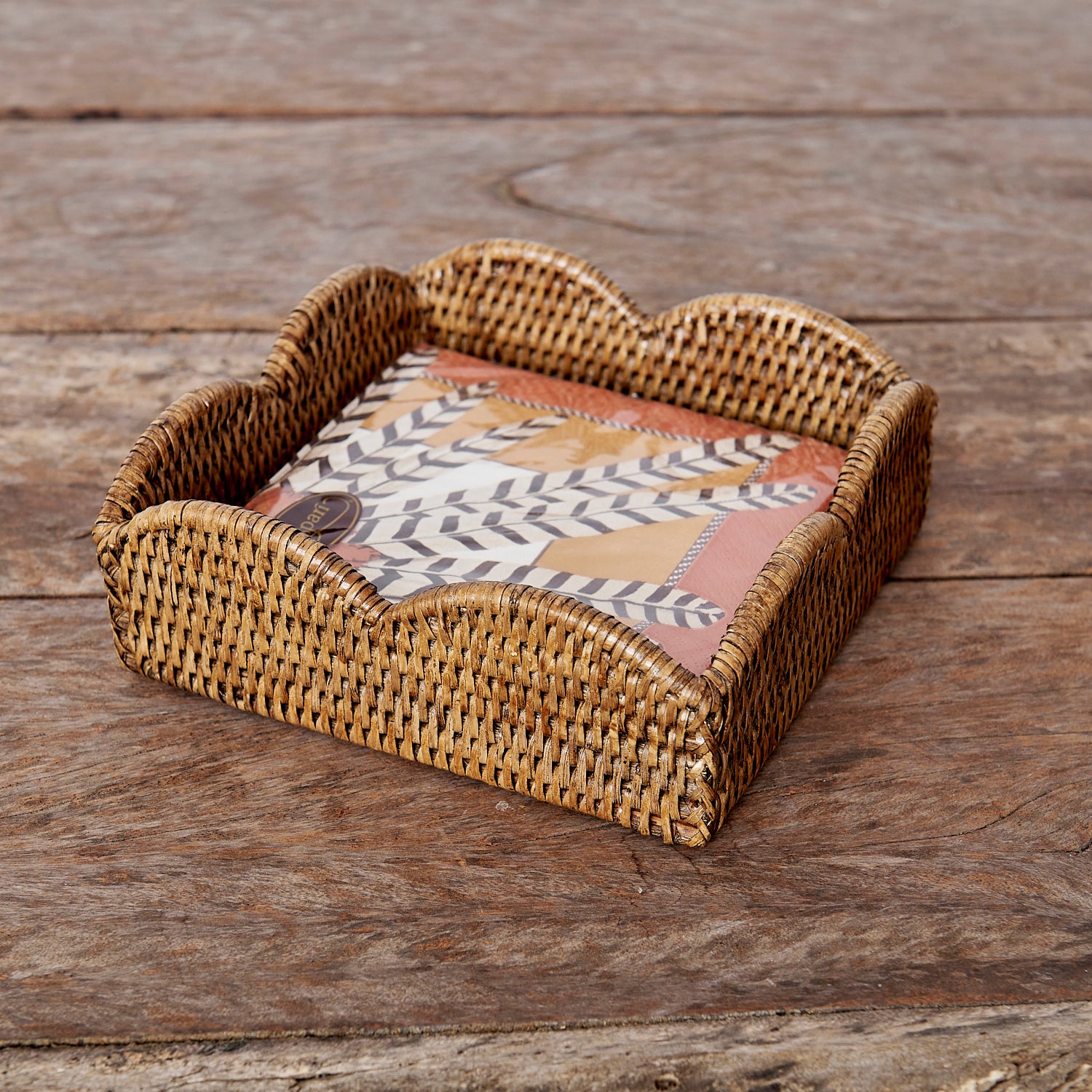 Servilletero de Almuerzo de Ratán Ondulado