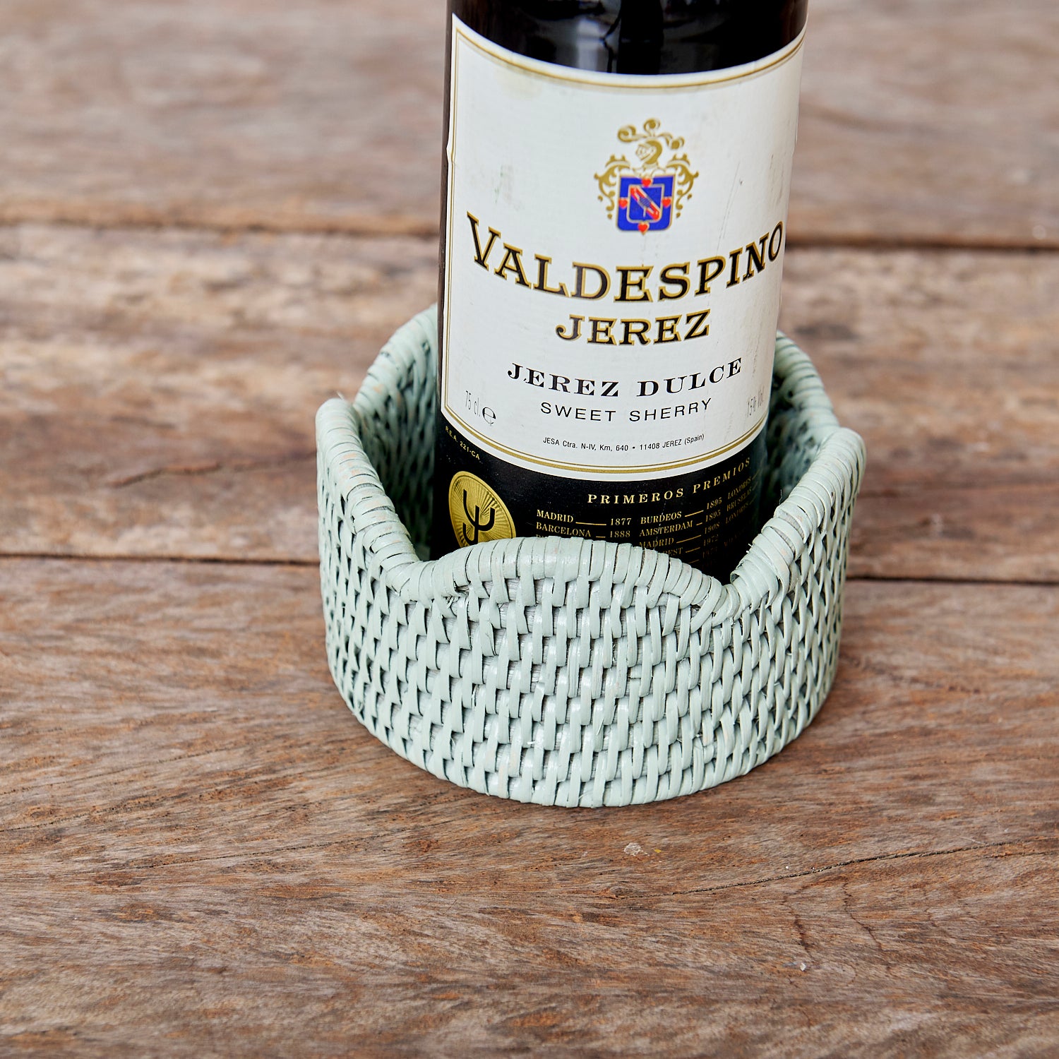 Posavasos de Vino Verde de Ratán Ondulado