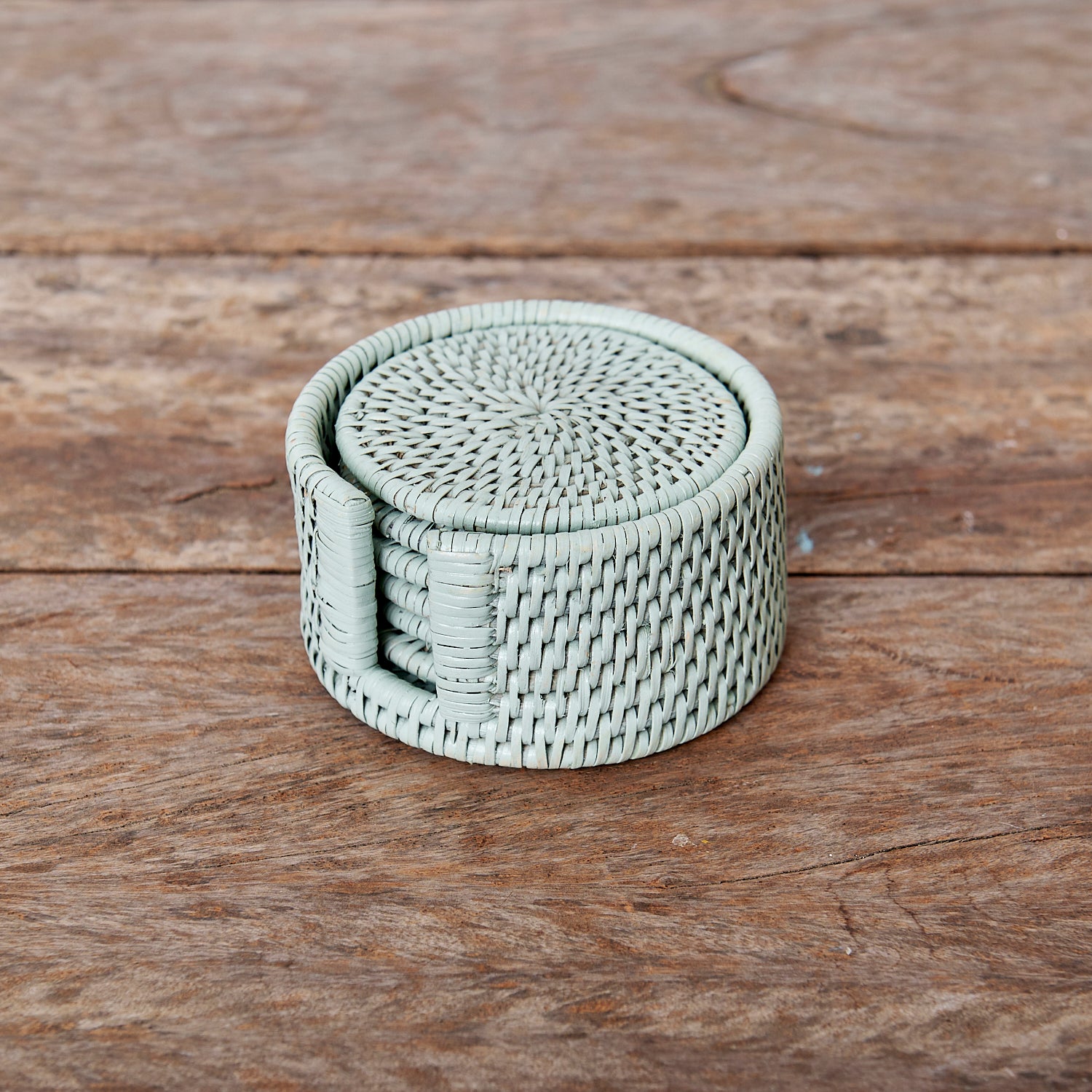 Green Rattan Coasters
