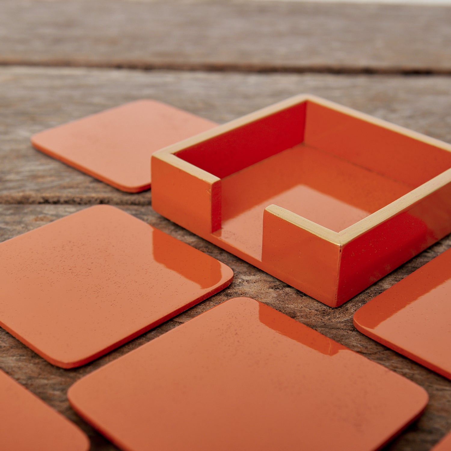 Orange Lacquered Coasters