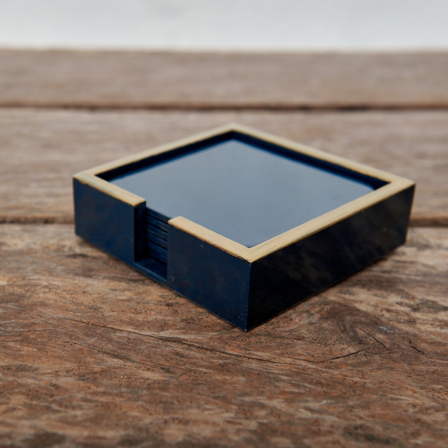 Posavasos Lacados Azul Profundo