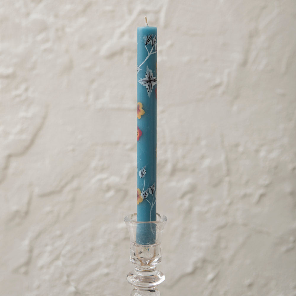 Blue Hand Painted Candles