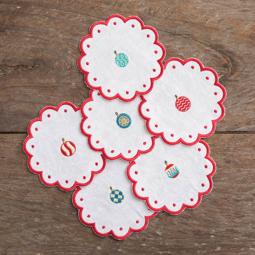 Wavy Bread Boxes Christmas Balls x6