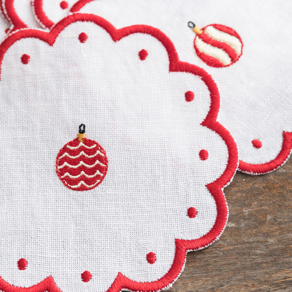 Wavy Bread Boxes Christmas Balls x6