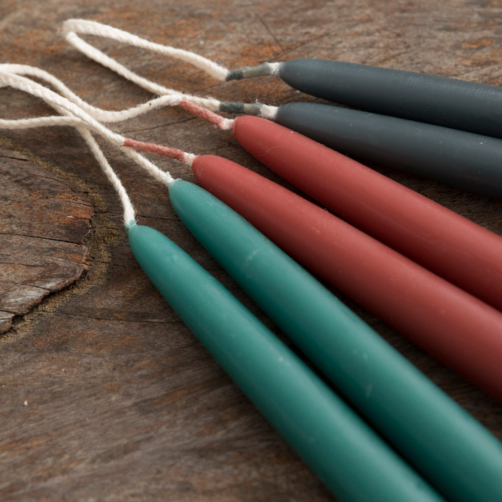 Pareja de Velas Gris Oscuro - 30 cm