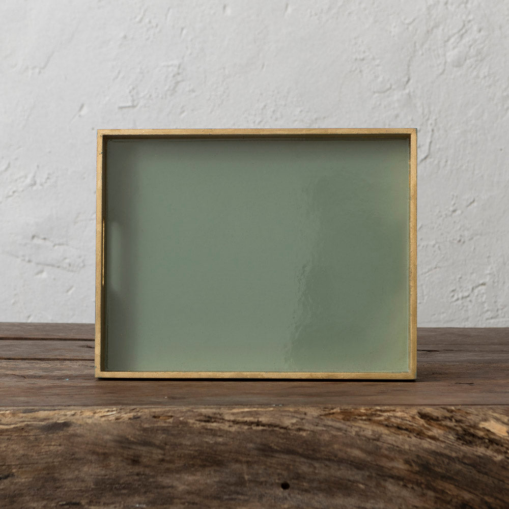 Stone Green Lacquered Asia Tray