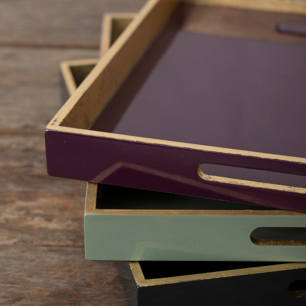 Stone Green Lacquered Asia Tray