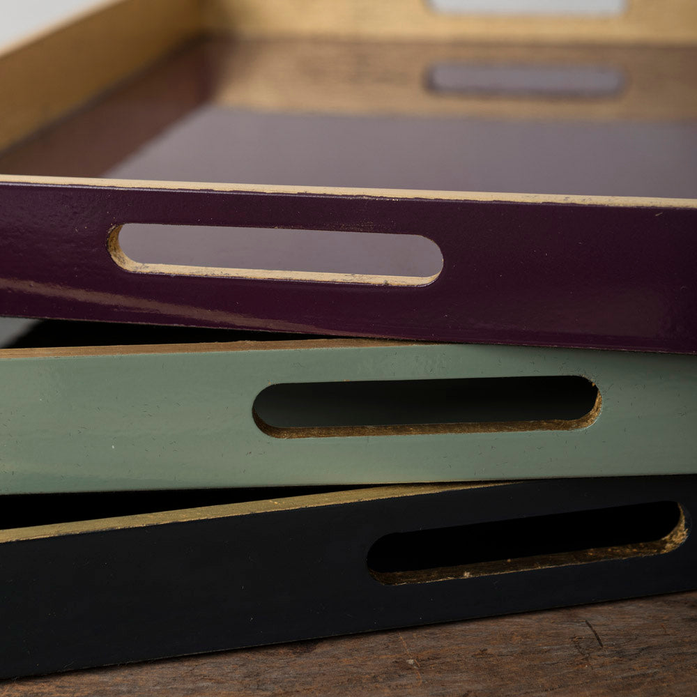 Stone Green Lacquered Asia Tray