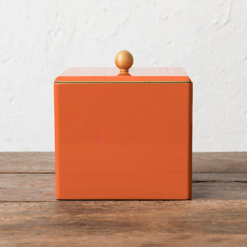 Orange Lacquered Ice Bucket