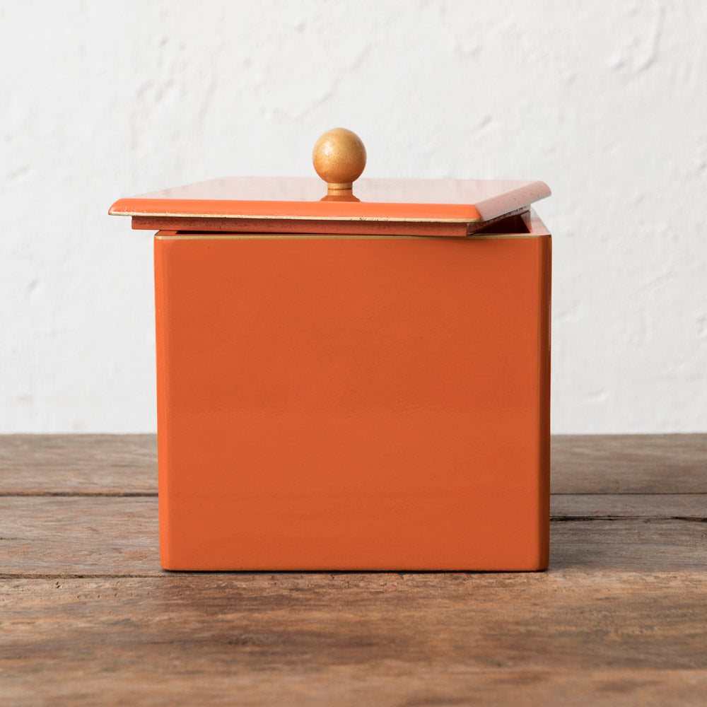 Orange Lacquered Ice Bucket