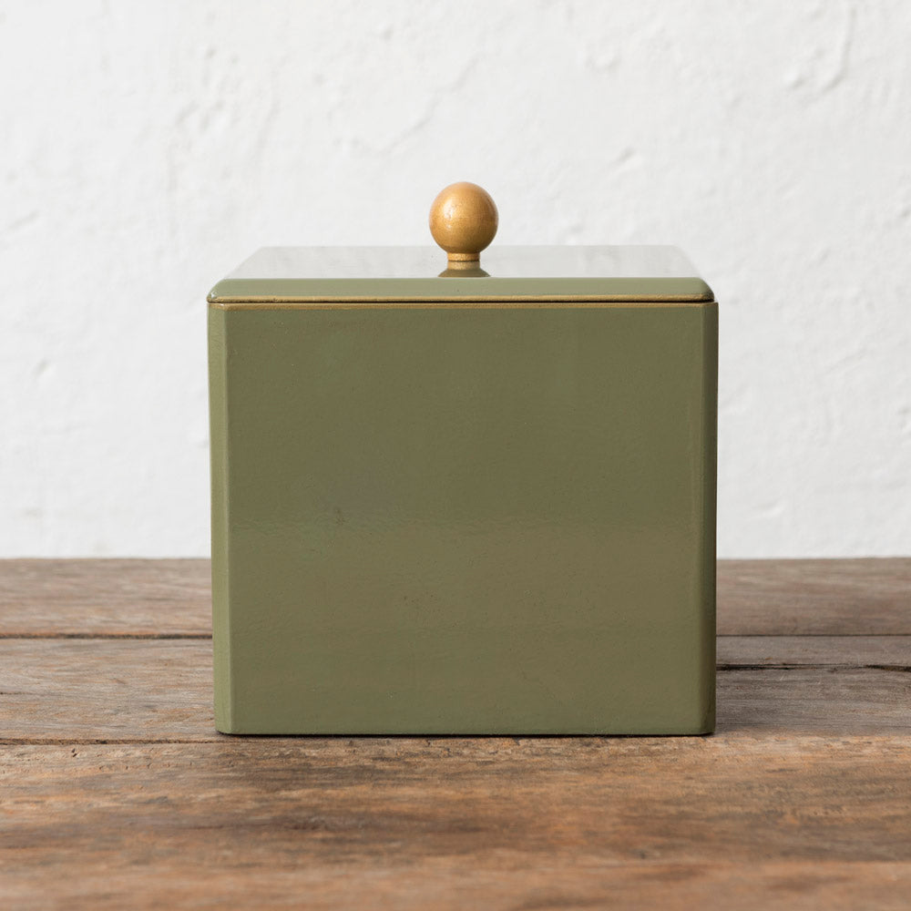 Olive Green Lacquered Ice Bucket