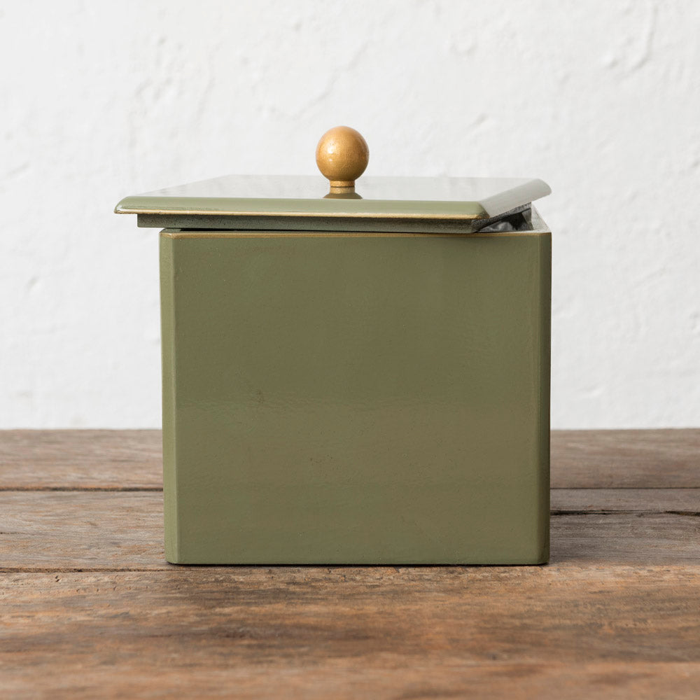 Olive Green Lacquered Ice Bucket