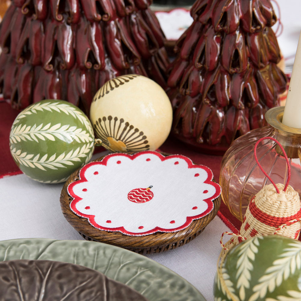 Wavy Bread Boxes Christmas Balls x6