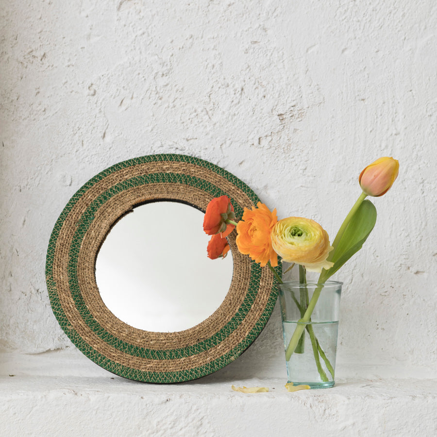 Jute and Green Mirror