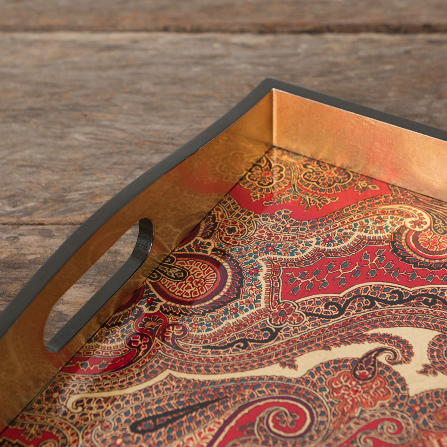 Jaipur Crimson Lacquered Tray