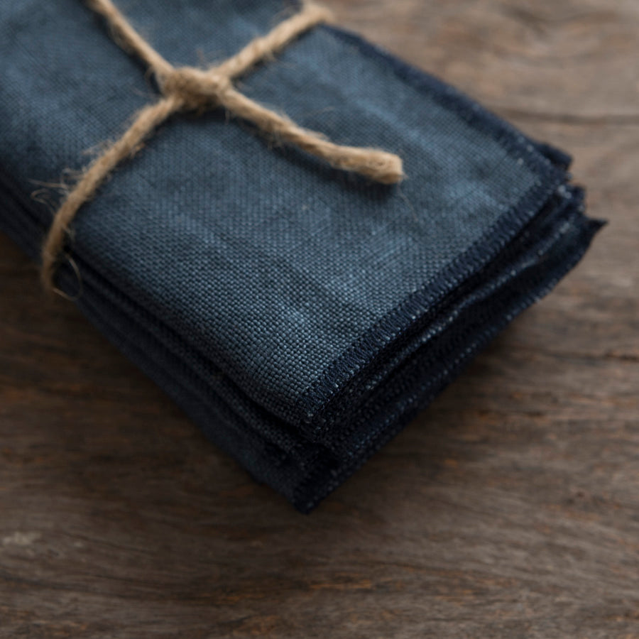 Set of 12 Linen Cocktail Napkins
