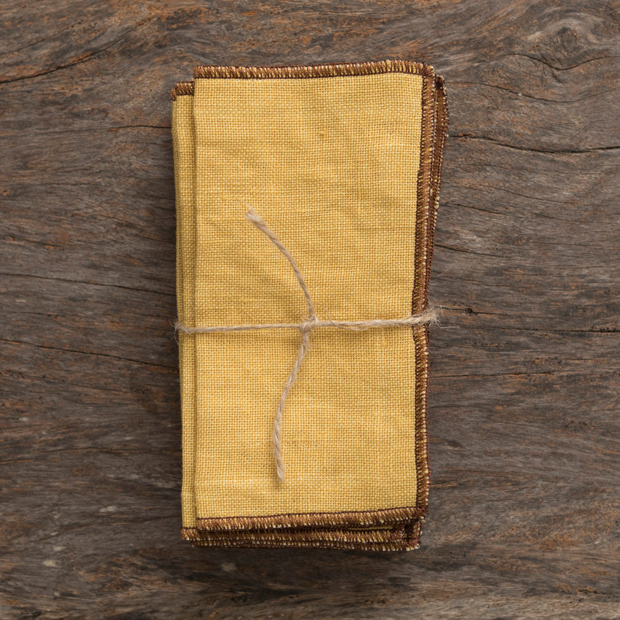 Set of 12 Linen Cocktail Napkins