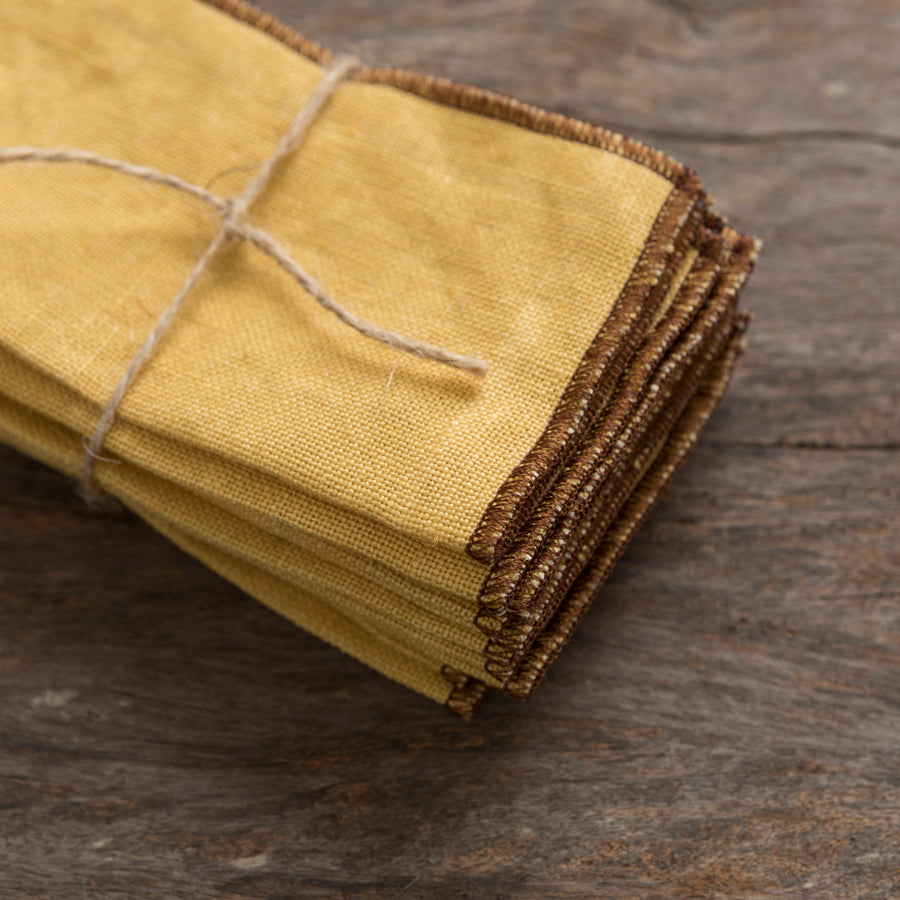 Set of 12 Linen Cocktail Napkins