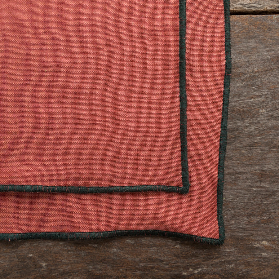 Set 2 Individuales de Lino - Rojo / Verde