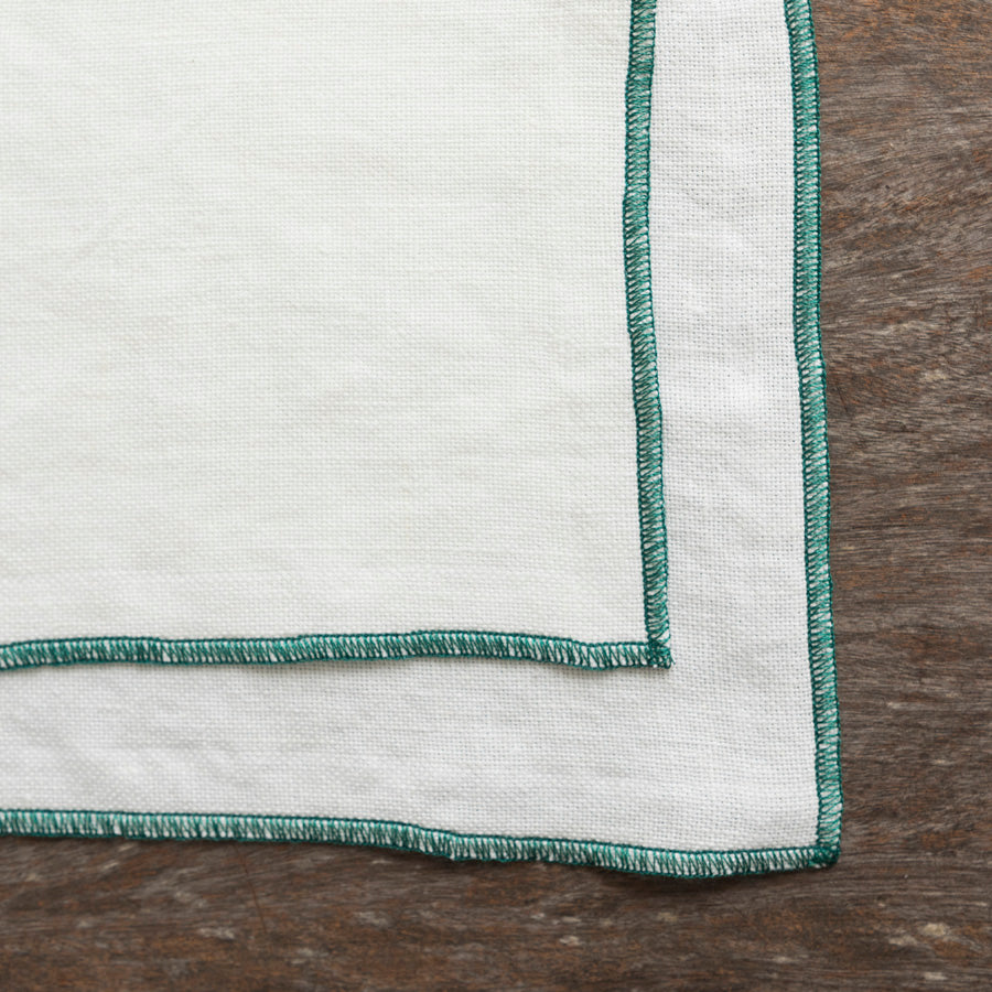 Set 2 Individuales de Lino - Blanco / Verde