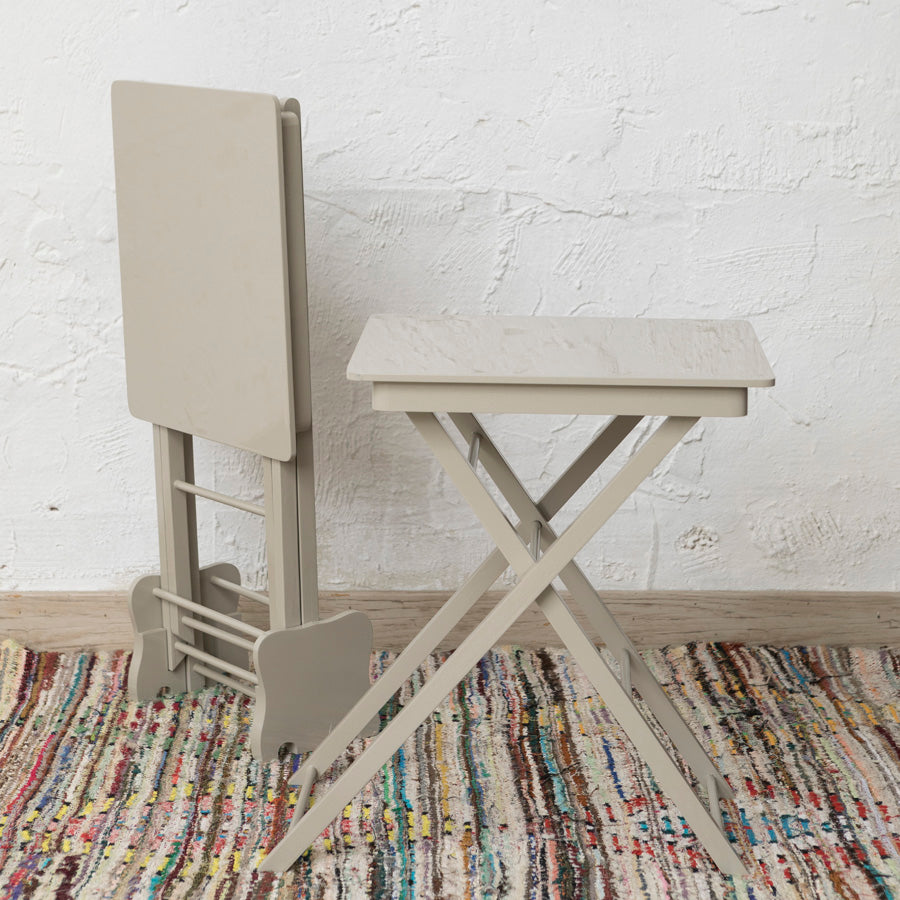 Set de 2 Mesas Plegables Gris Topo