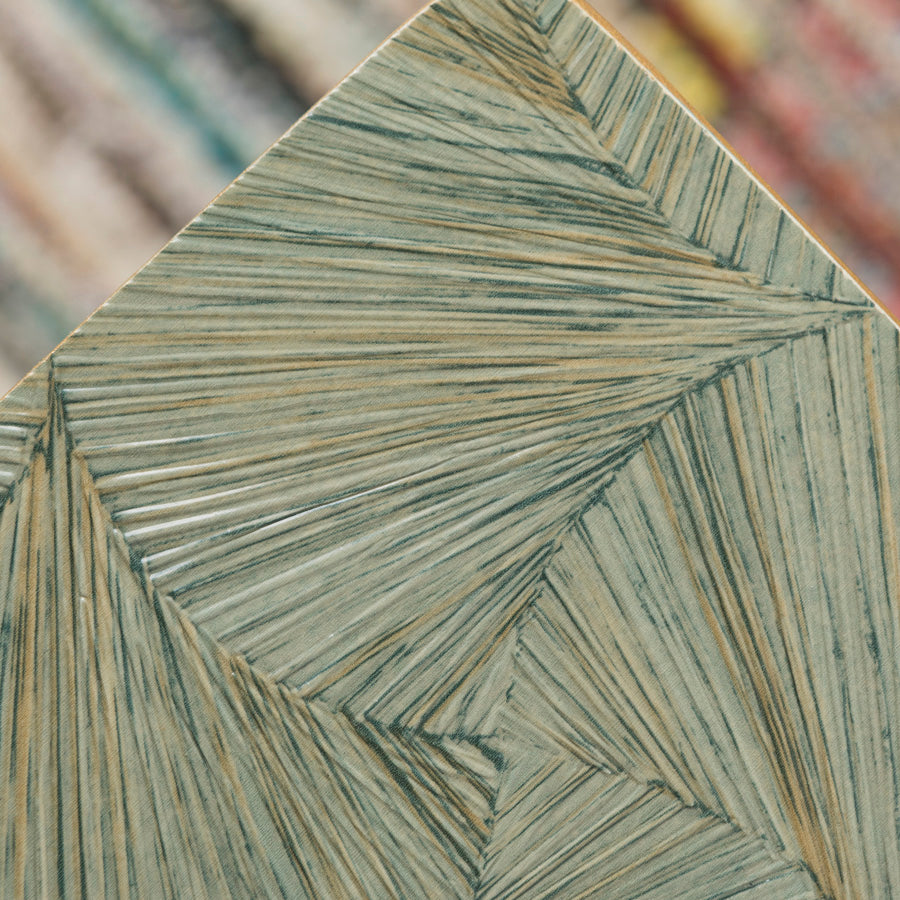 Set of 2 Stone Green and Palm Tree Texture Folding Tables