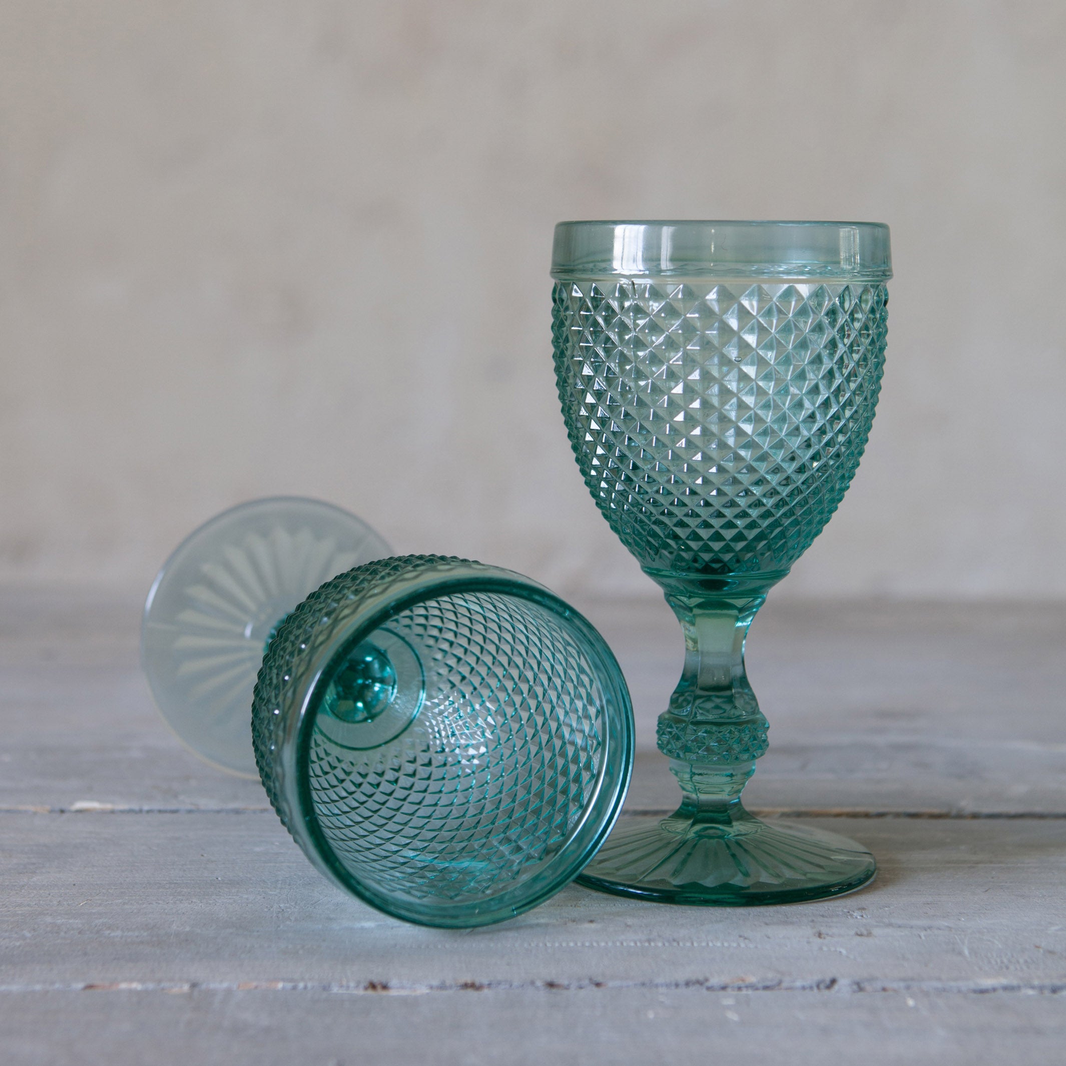 Set 6 Copas Diamond Turquesa M