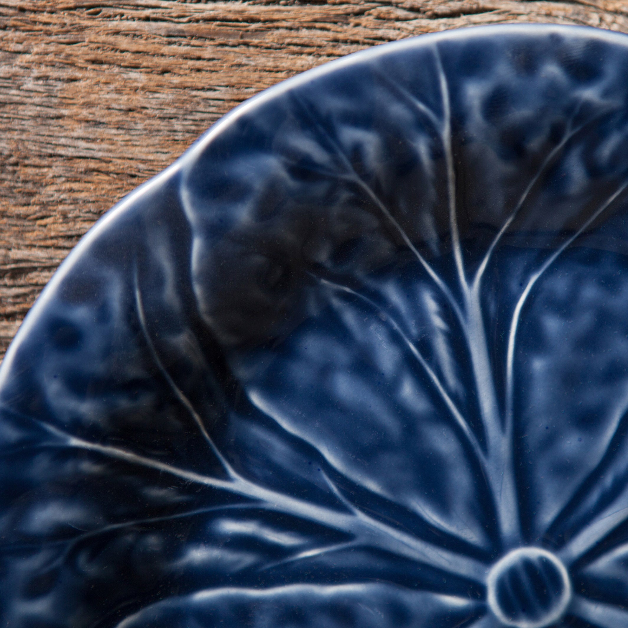 Plato de Postre Hoja Repollo Azul