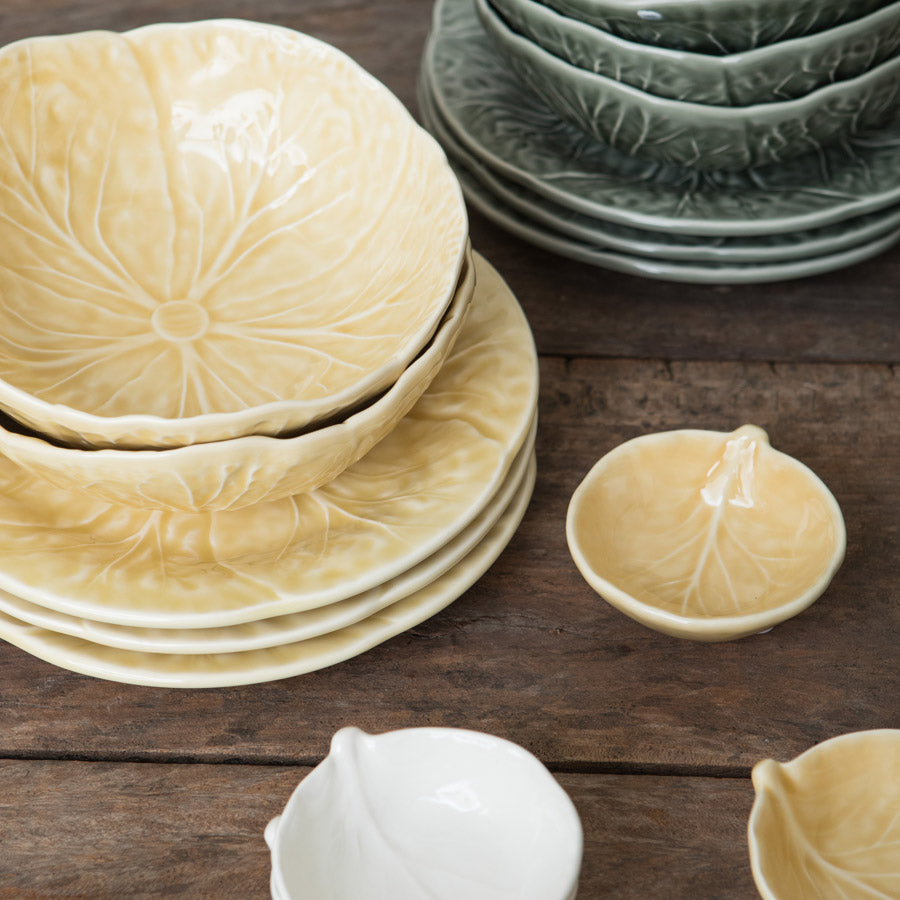 Yellow Cabbage Leaf Dessert Plate