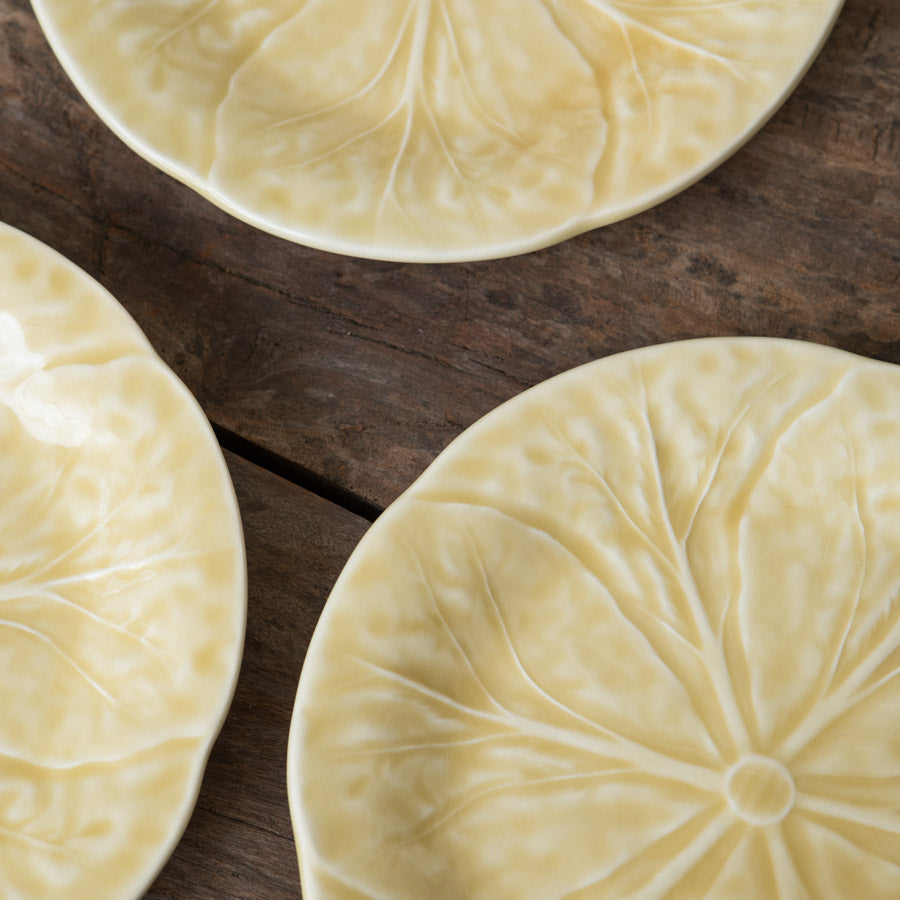 Yellow Cabbage Leaf Dessert Plate