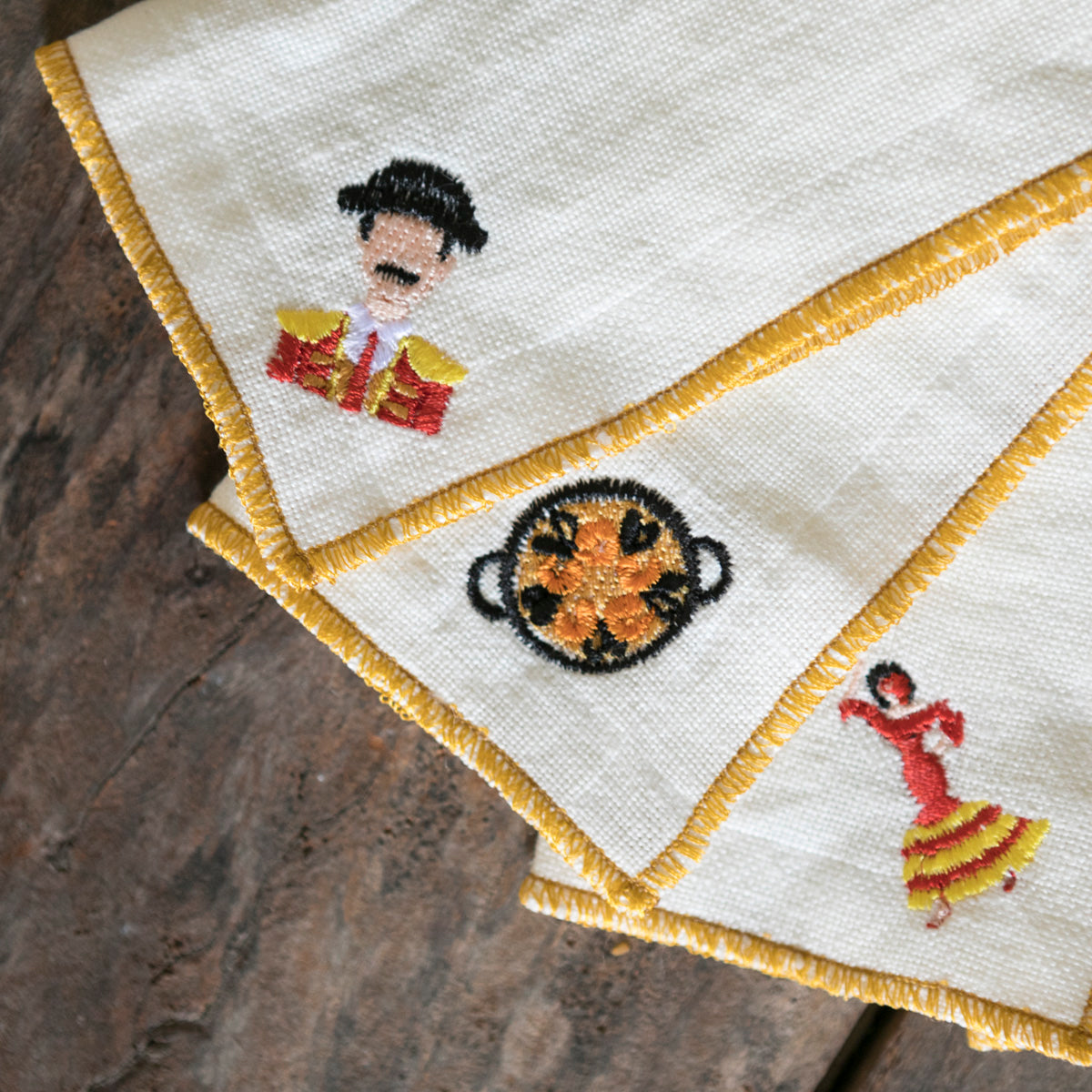 Linen Cocktail Napkins - Spain x 8