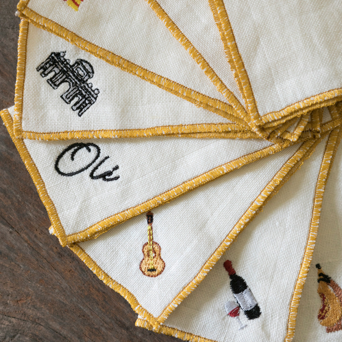 Linen Cocktail Napkins - Spain x 8
