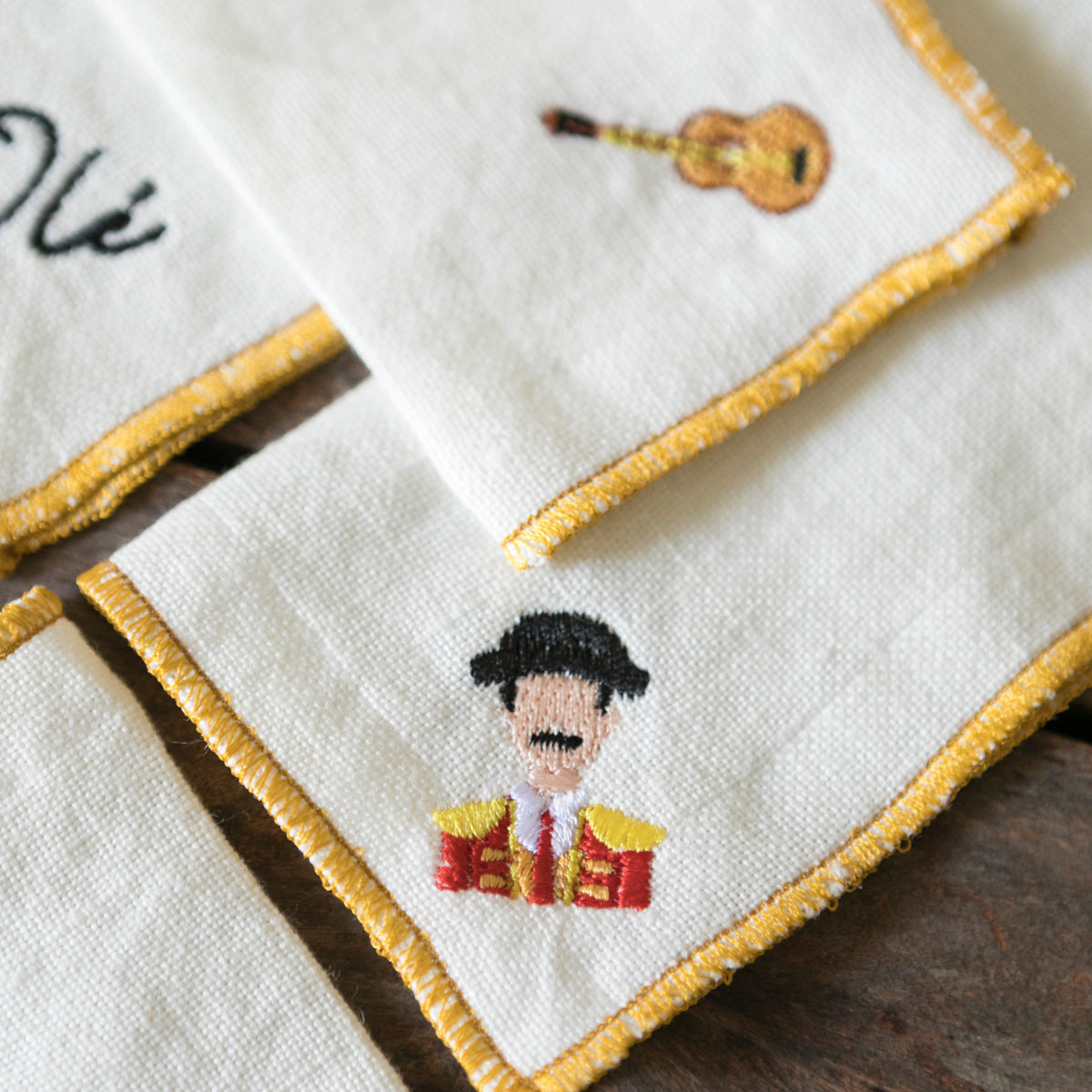 Linen Cocktail Napkins - Spain x 8