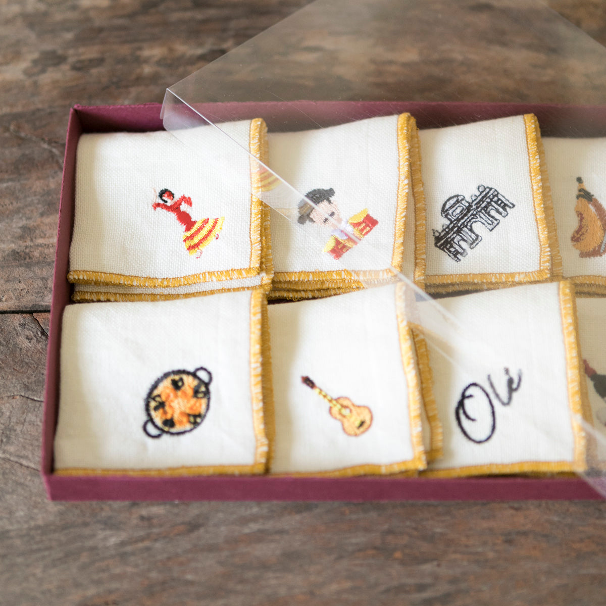 Linen Cocktail Napkins - Spain x 8