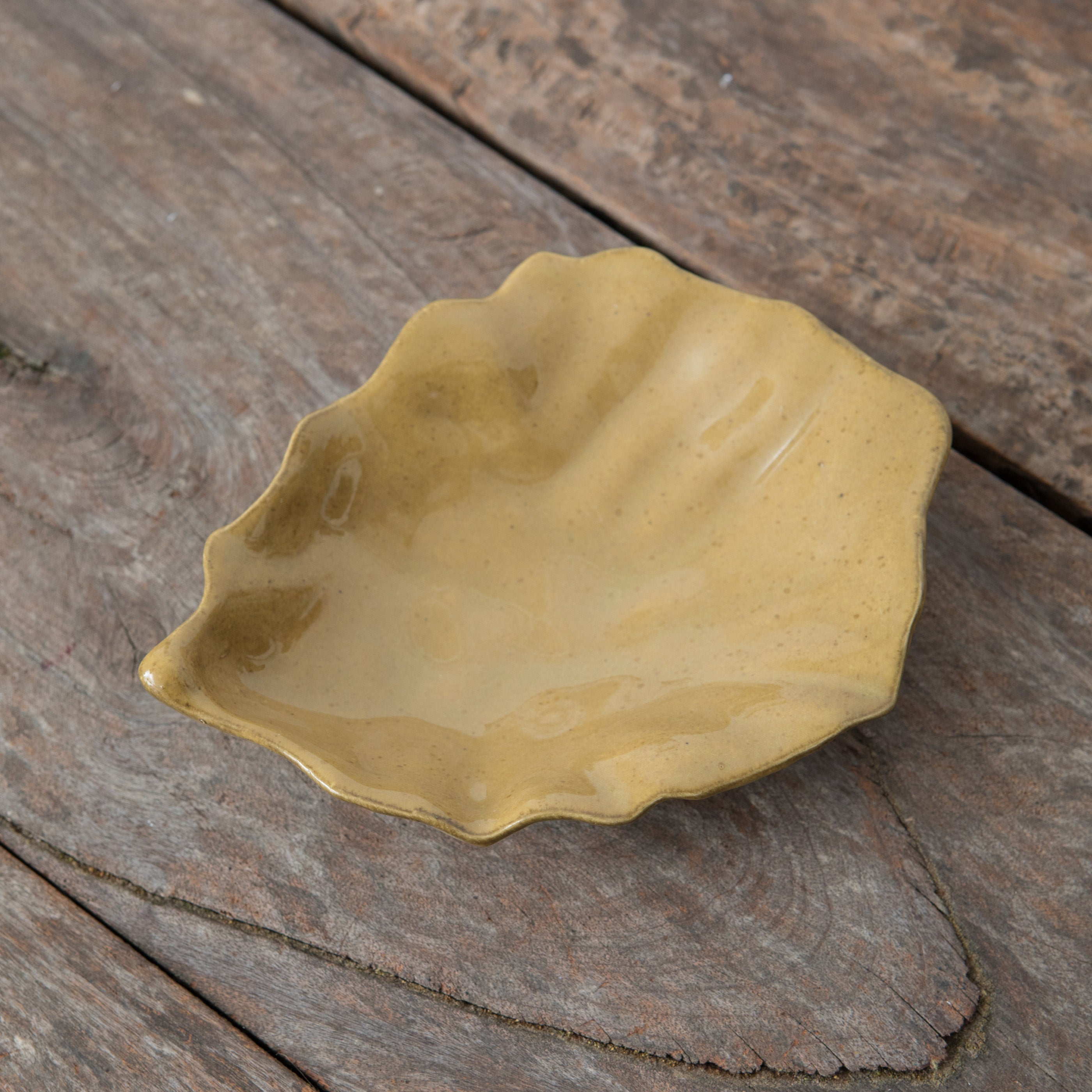 Plato pequeño Hoja Amarillo