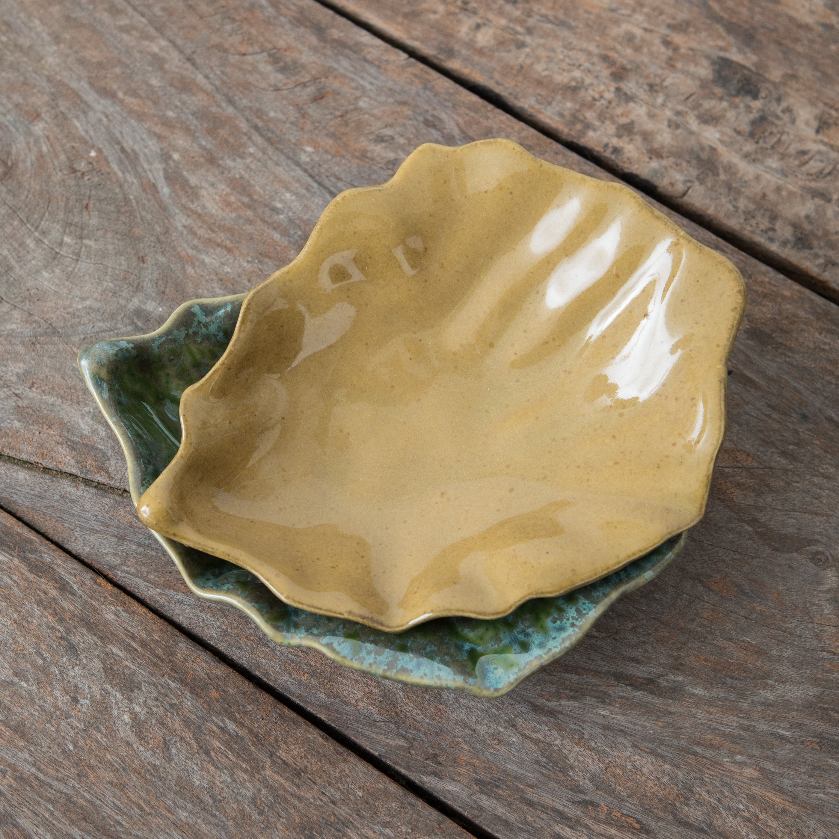 Plato pequeño Hoja Amarillo