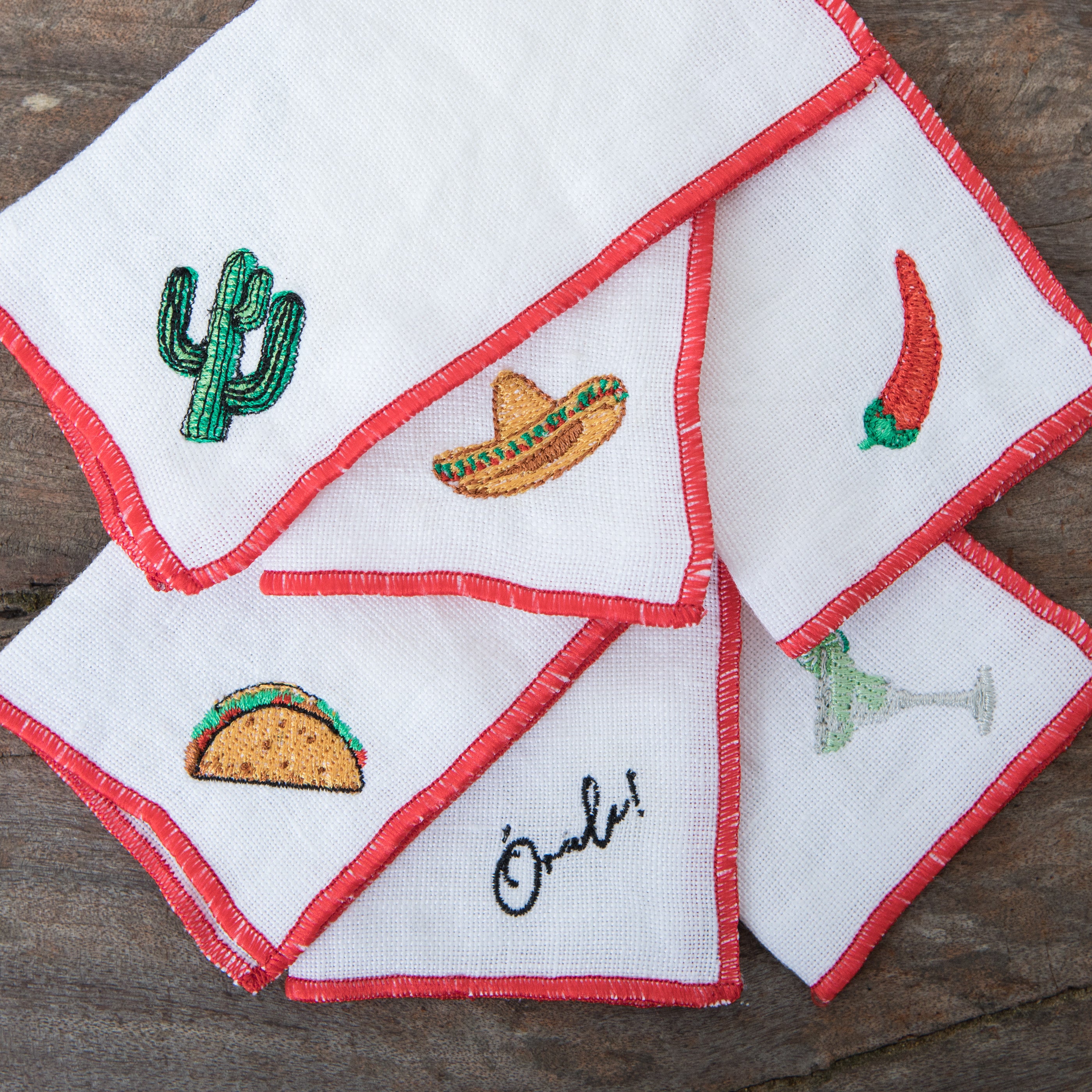 Servilletas de Cóctel de Lino - Mexico