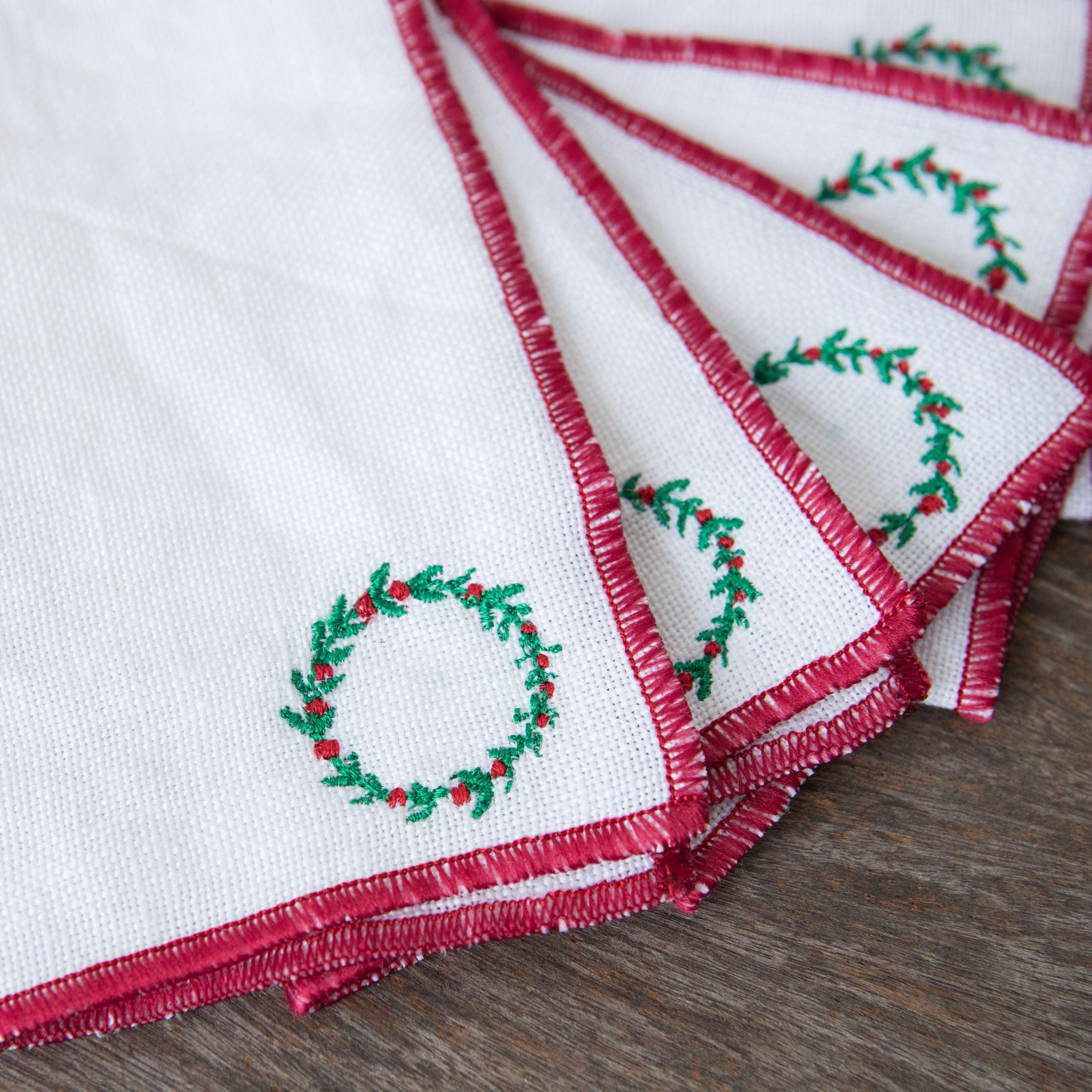 Servilletas de Cóctel Corona Navidad Rojo